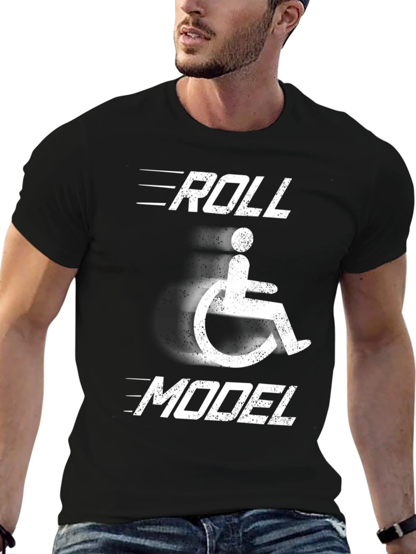 Roll Model Wheelchair T-Shirt - Disability Awareness