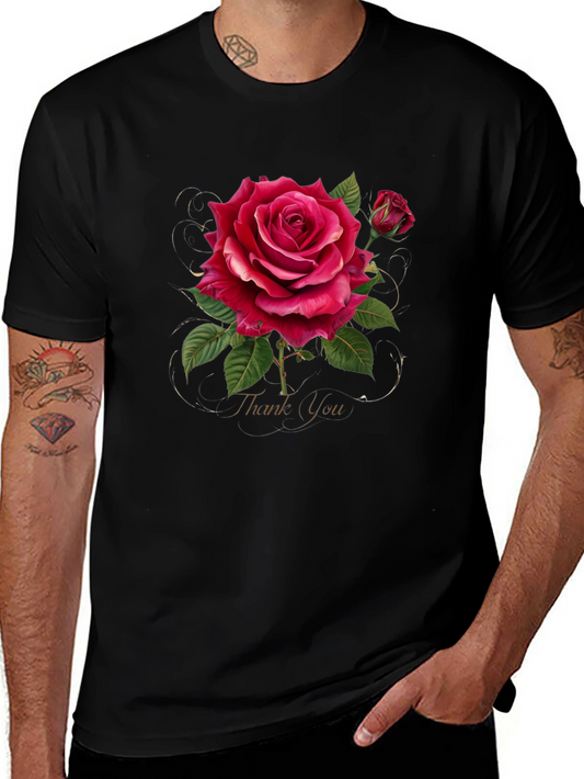 Elegant Rose Graphic Print T-Shirt
