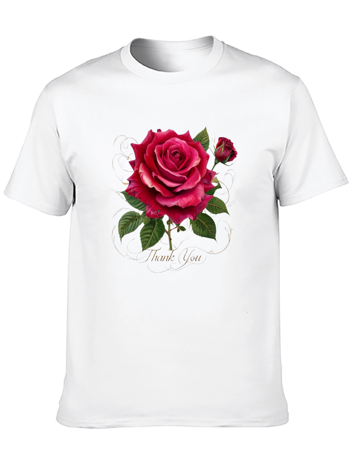 Elegant Rose Graphic Print T-Shirt