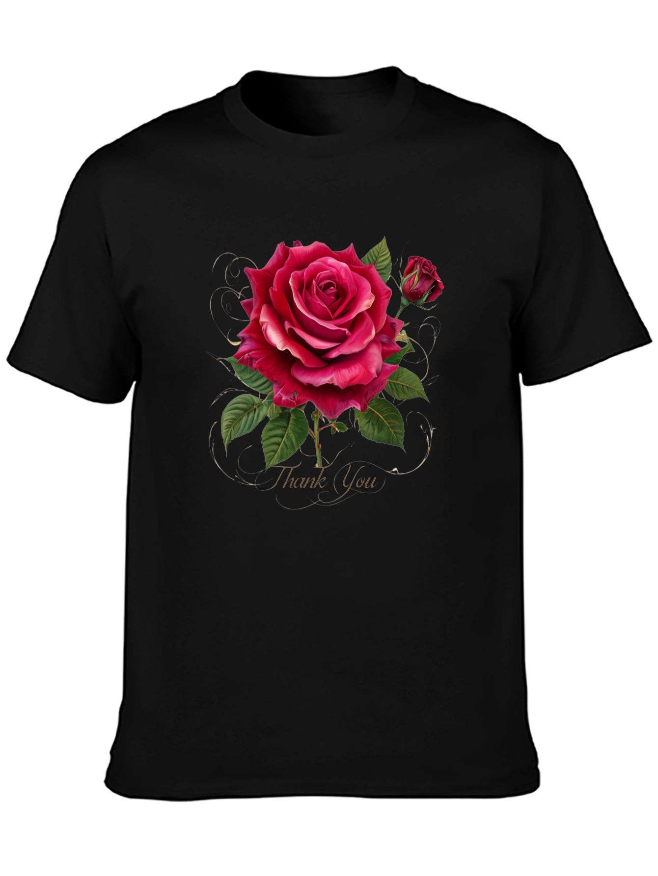 Elegant Rose Graphic Print T-Shirt