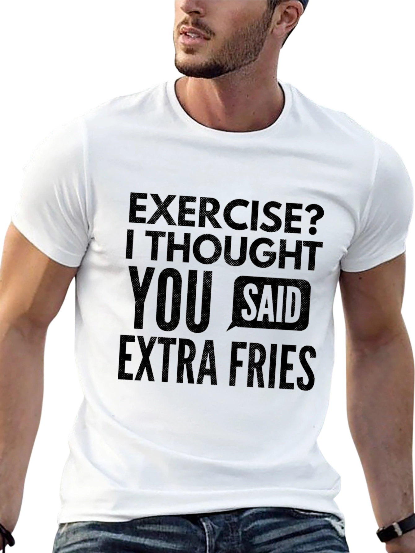 Funny Extra Fries Graphic T-Shirt