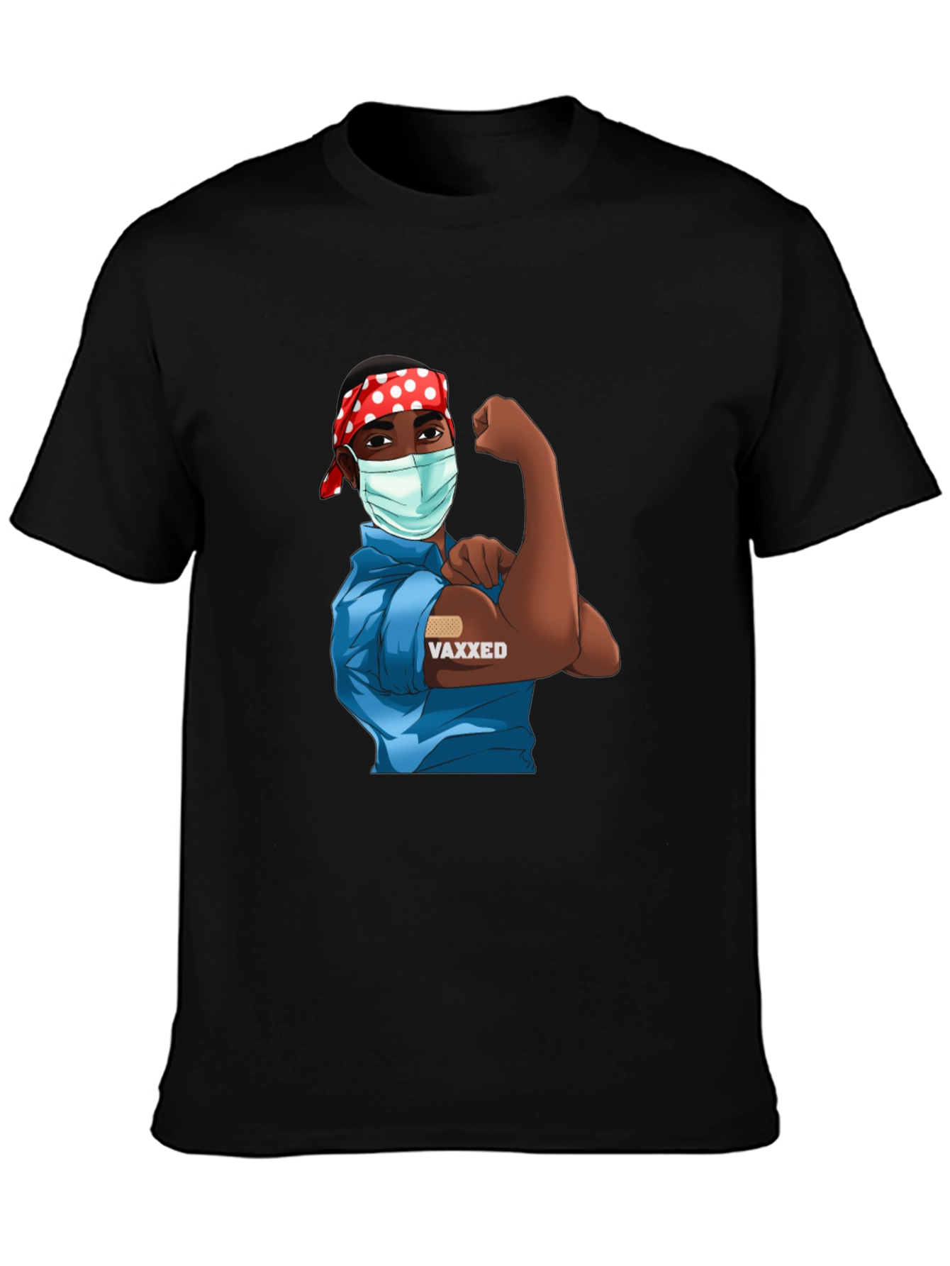 Vaxxed Cartoon T-Shirt - Black