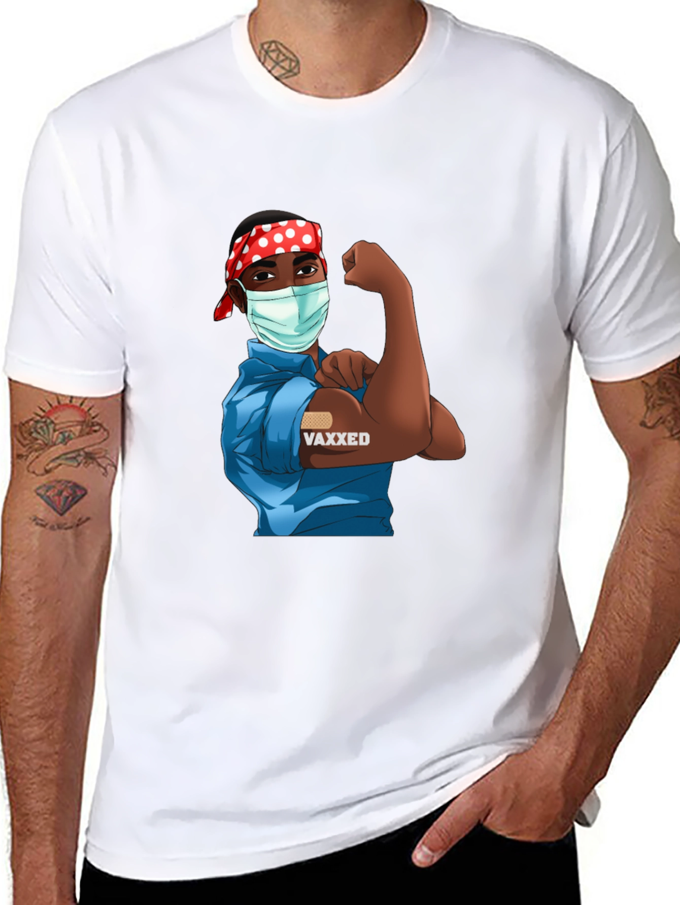 Vaxxed Cartoon T-Shirt - Black
