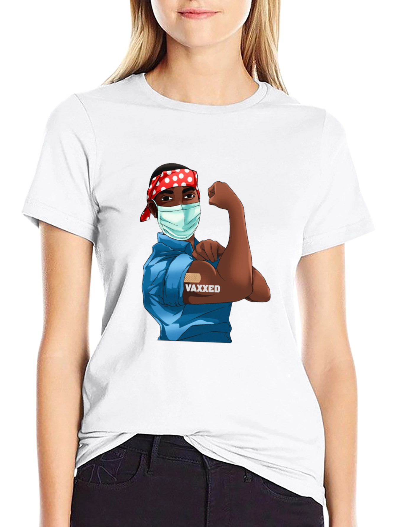 Vaxxed Cartoon T-Shirt - Black