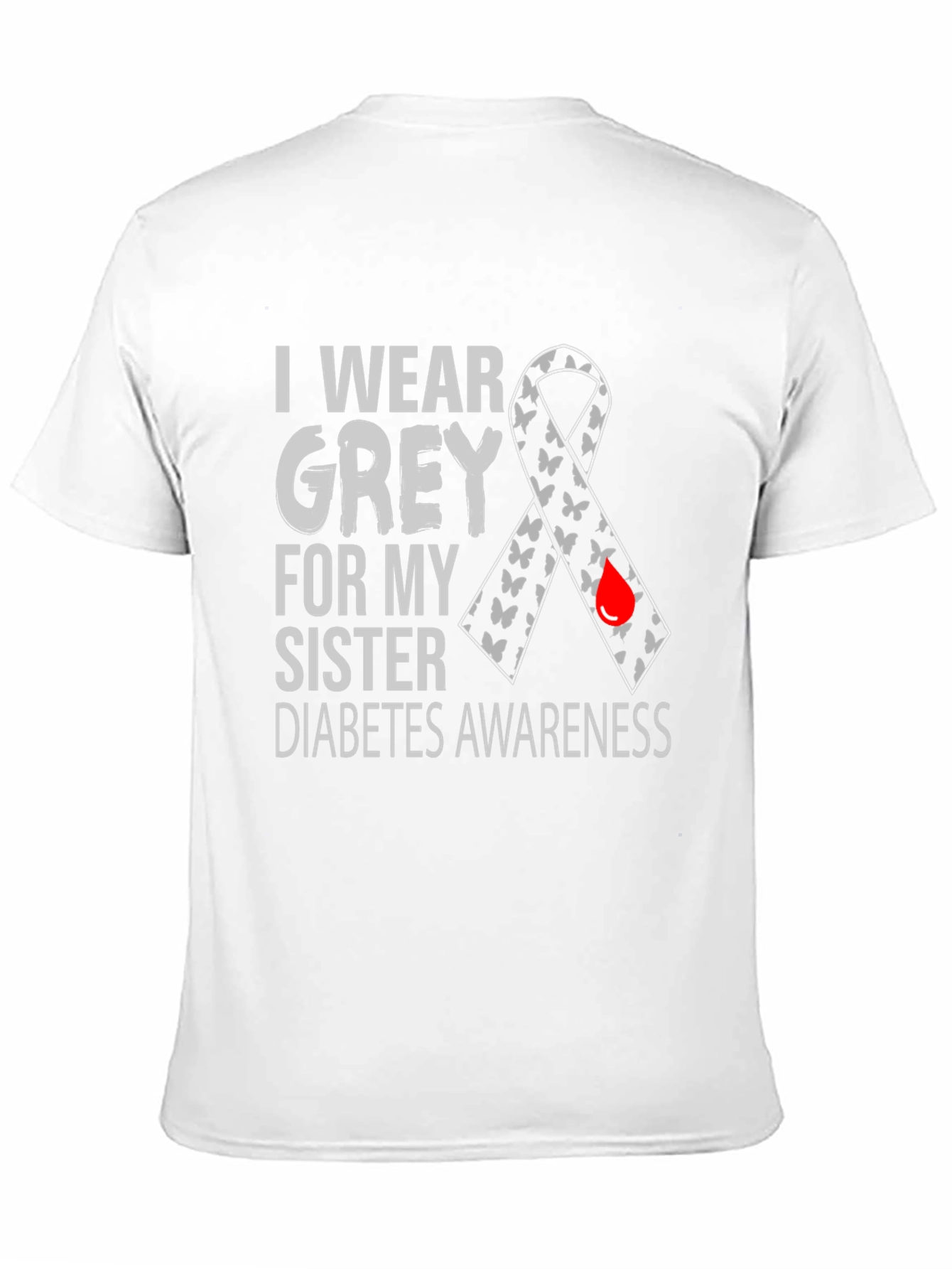 Grey Diabetes Awareness T-Shirt - Sister Support
