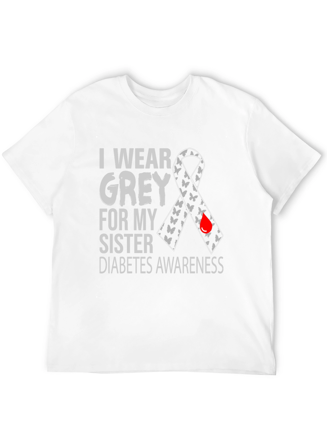 Grey Diabetes Awareness T-Shirt - Sister Support