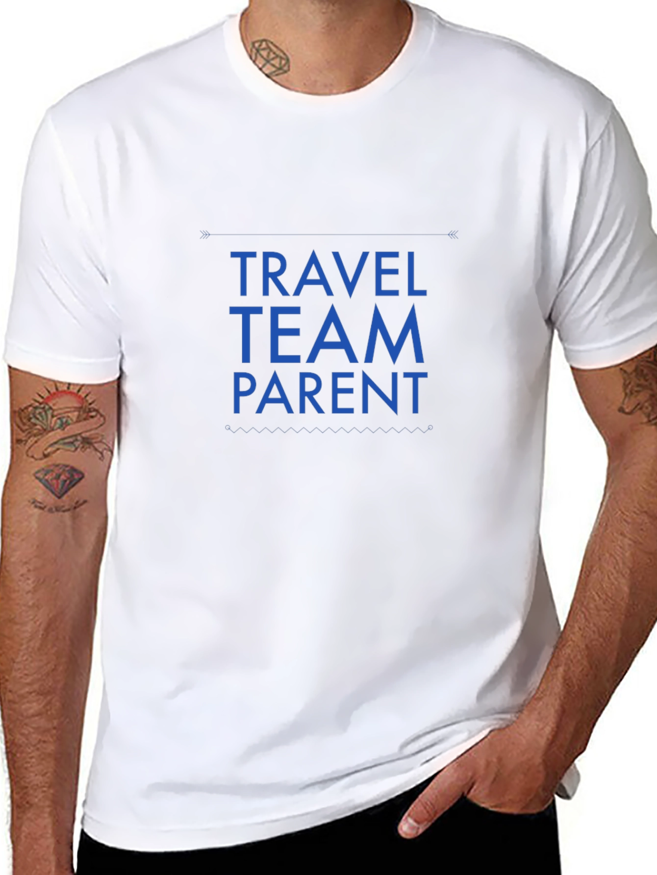Travel Team Parent T-Shirt - Black Crew Neck Tee