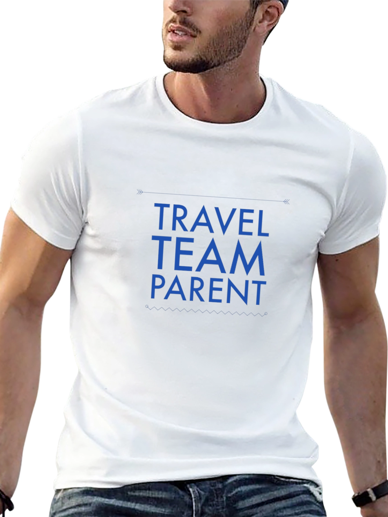 Travel Team Parent T-Shirt - Black Crew Neck Tee