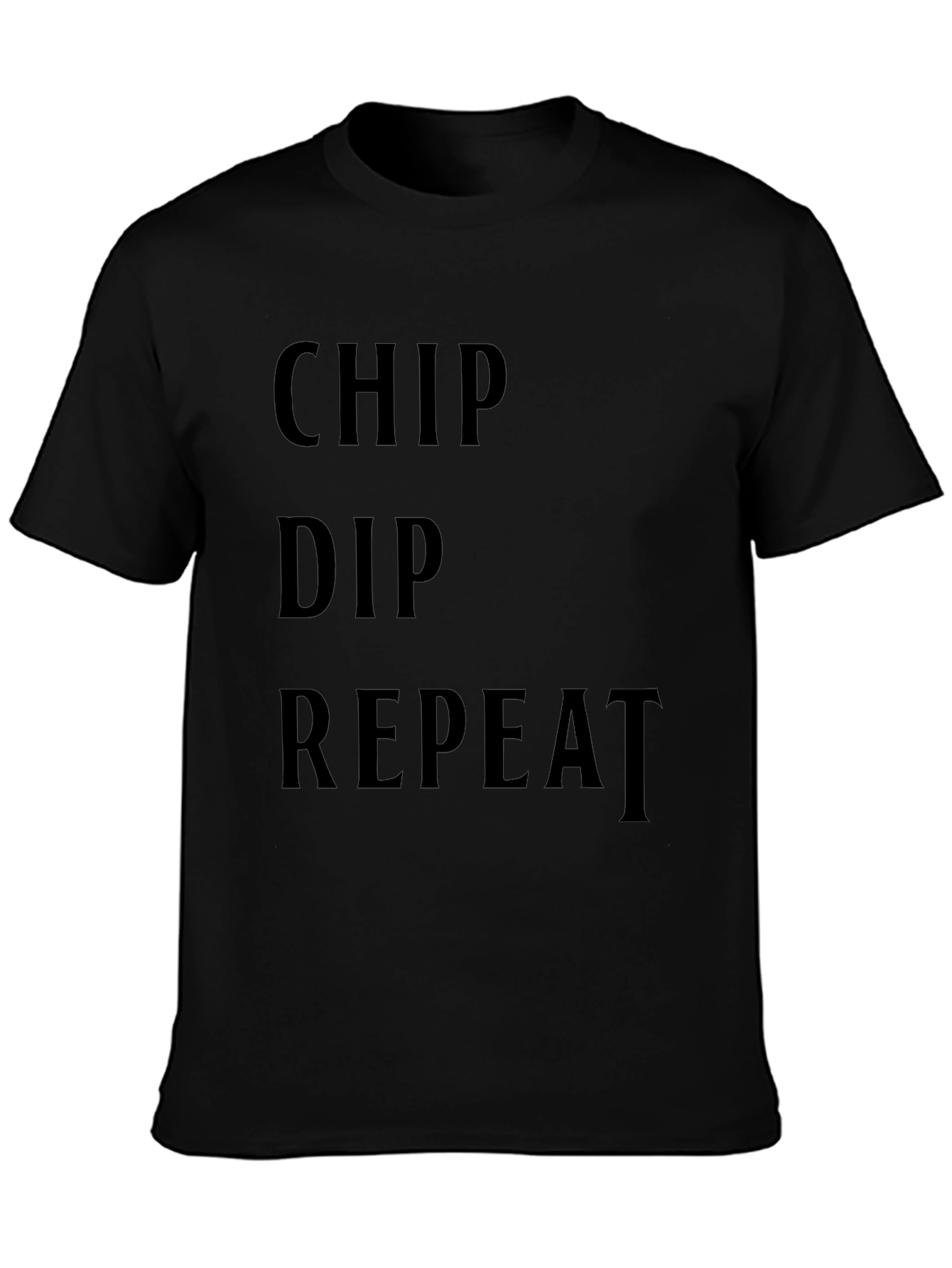 Chip Dip Repeat Black T-Shirt