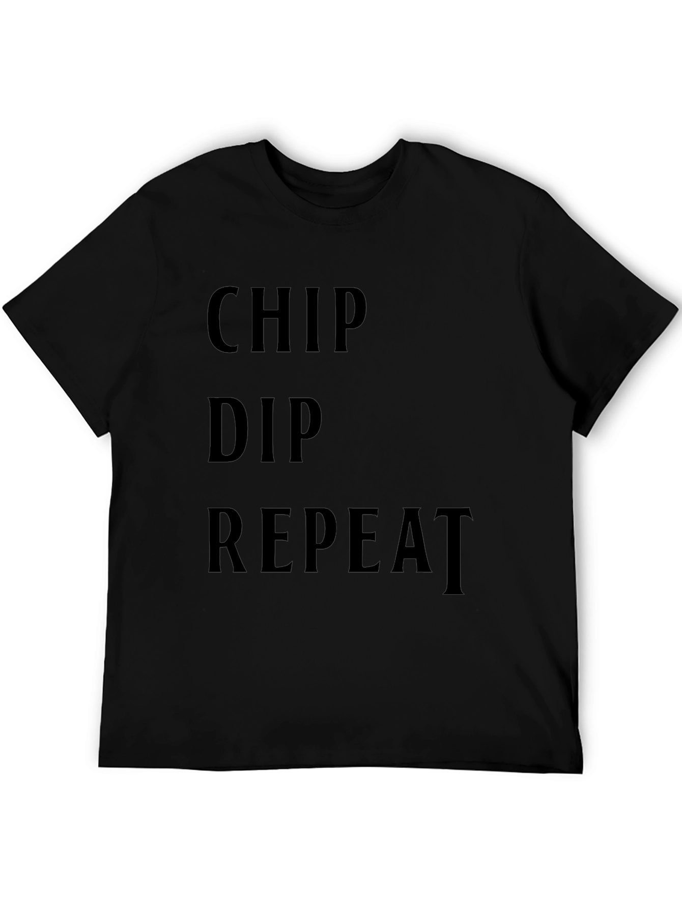 Chip Dip Repeat Black T-Shirt