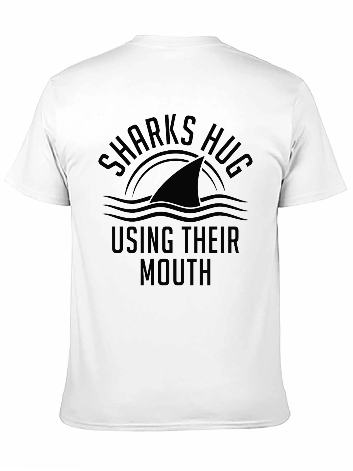 Sharks Hug Graphic Black T-Shirt Funny Shark Lover Tee