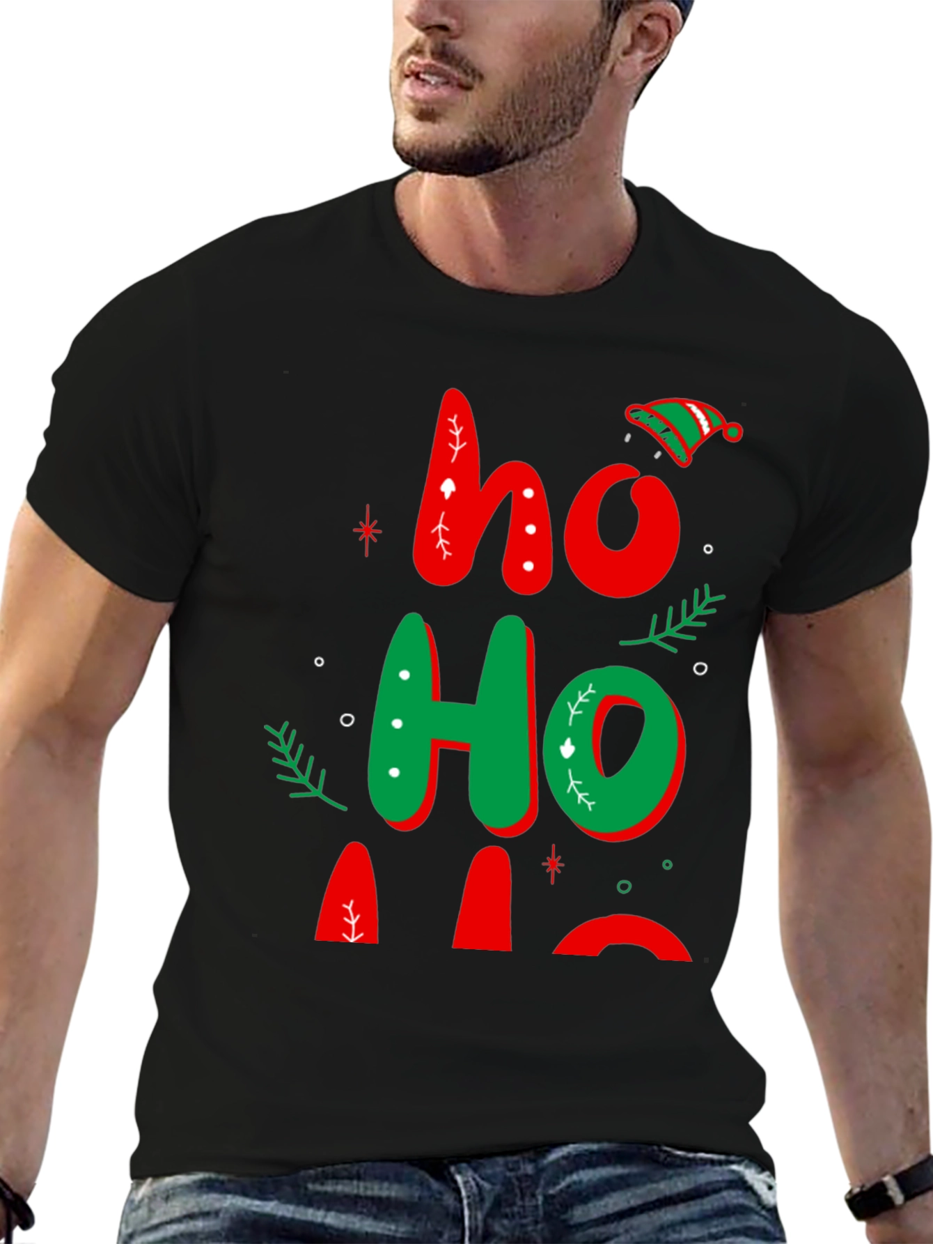 Festive Ho Ho Ho Christmas Graphic Tee