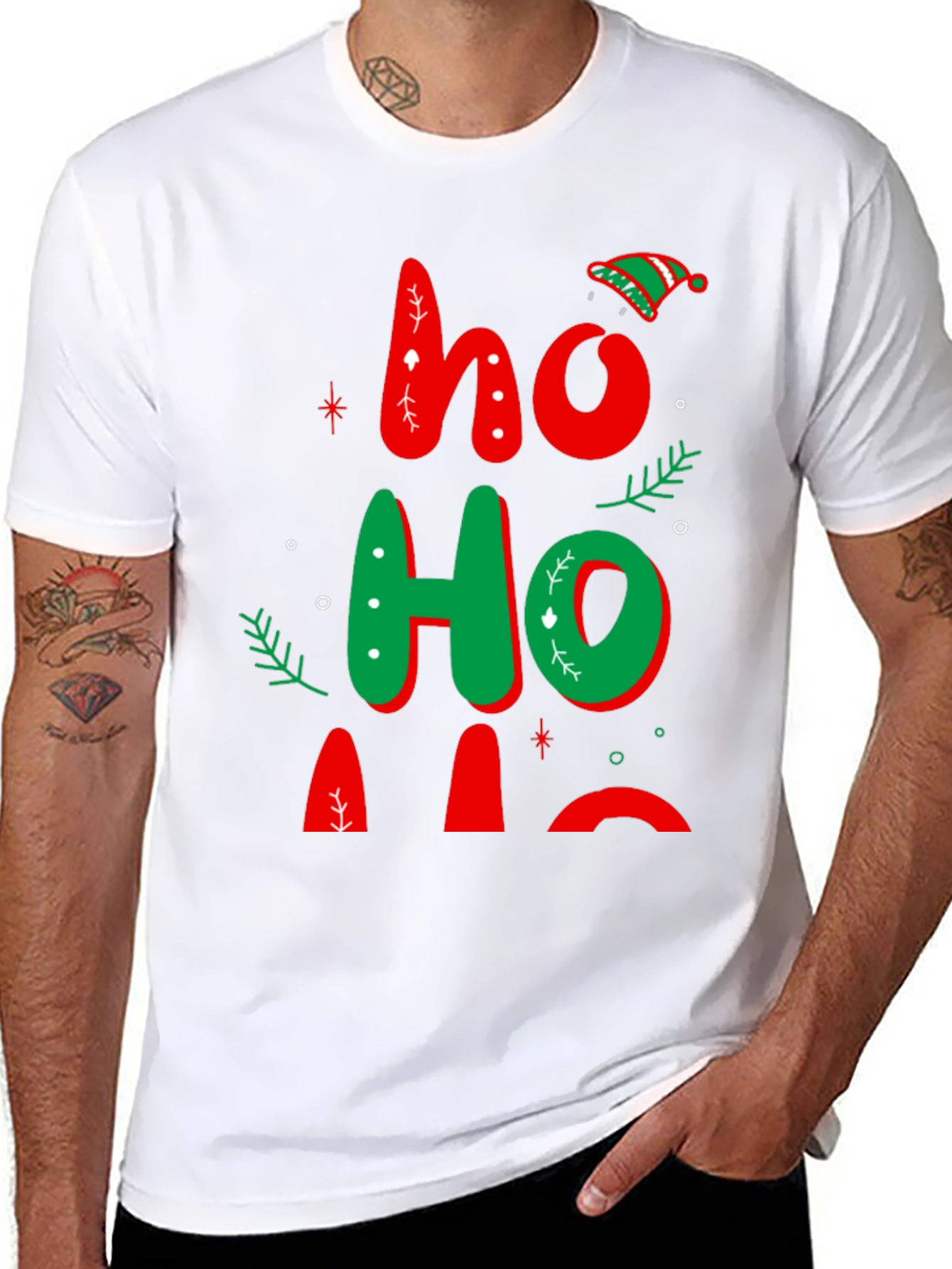 Festive Ho Ho Ho Christmas Graphic Tee