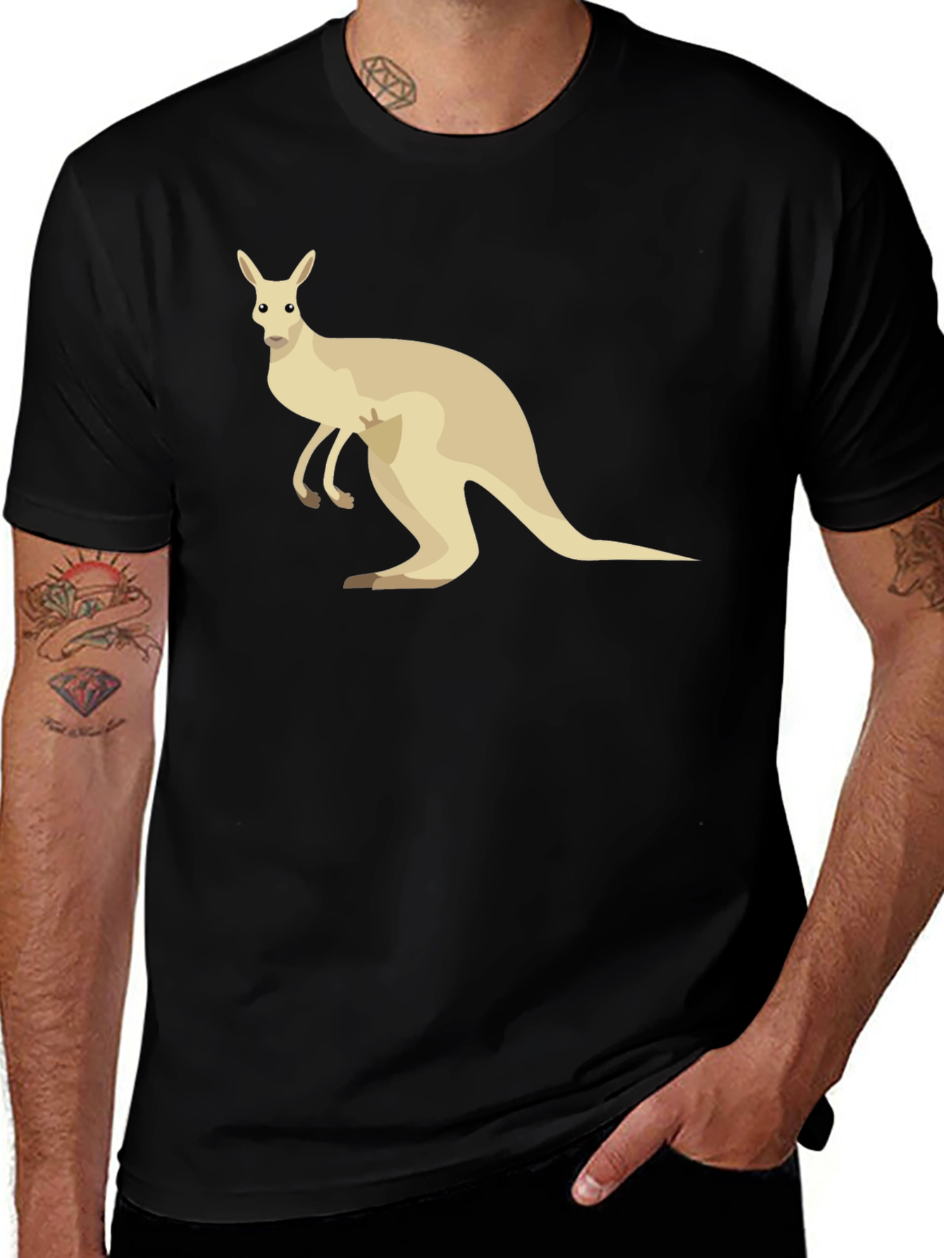 Kangaroo Graphic Tee - Casual Cotton T-Shirt