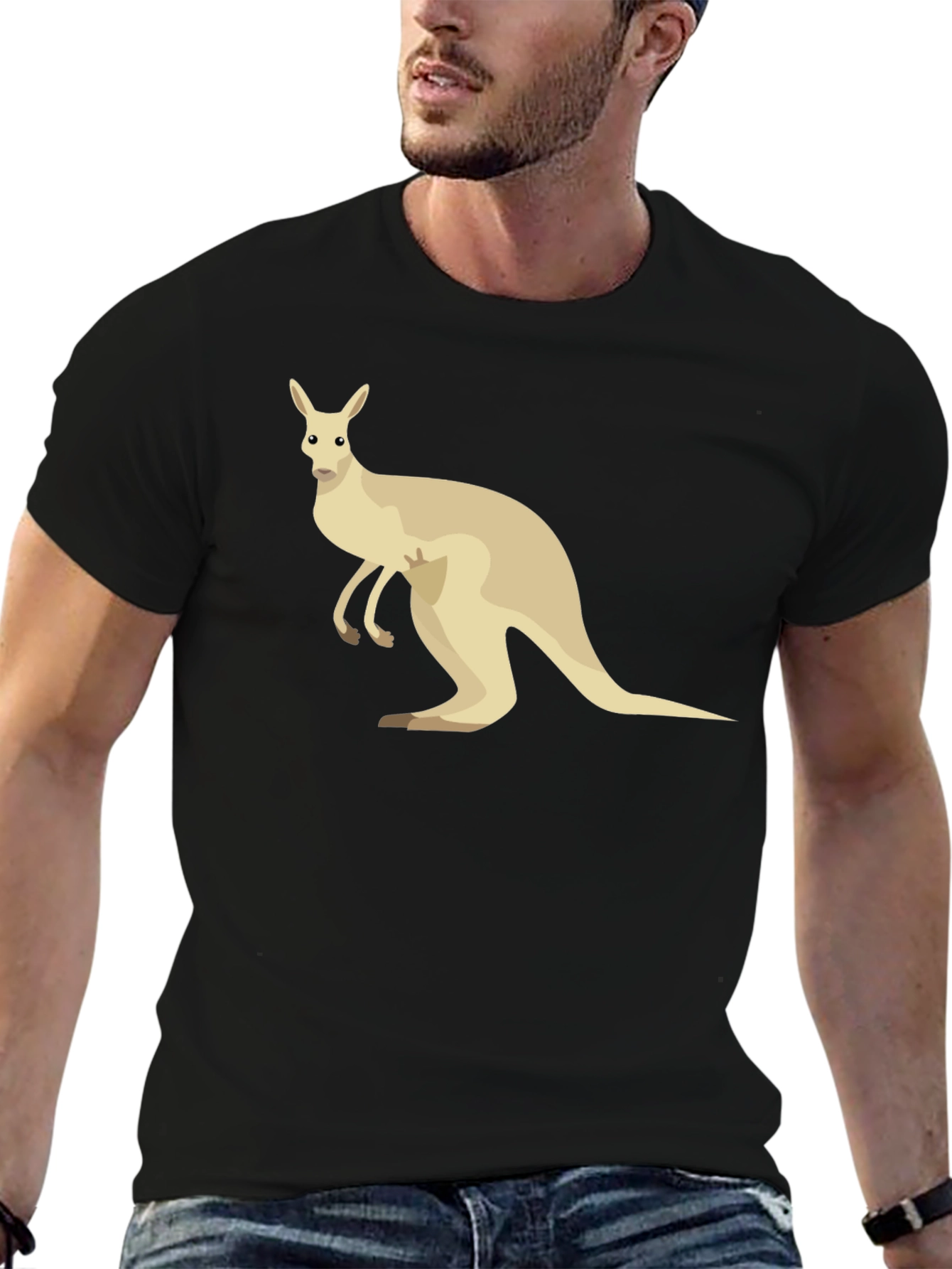 Kangaroo Graphic Tee - Casual Cotton T-Shirt