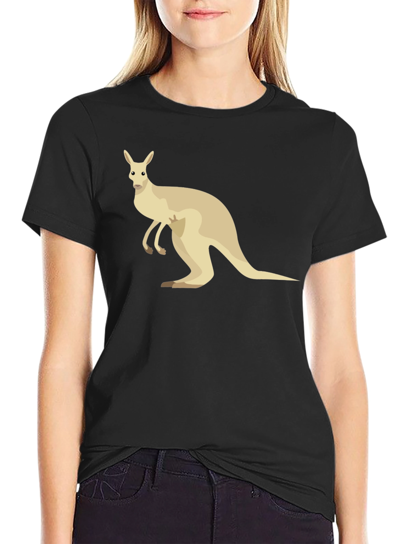 Kangaroo Graphic Tee - Casual Cotton T-Shirt