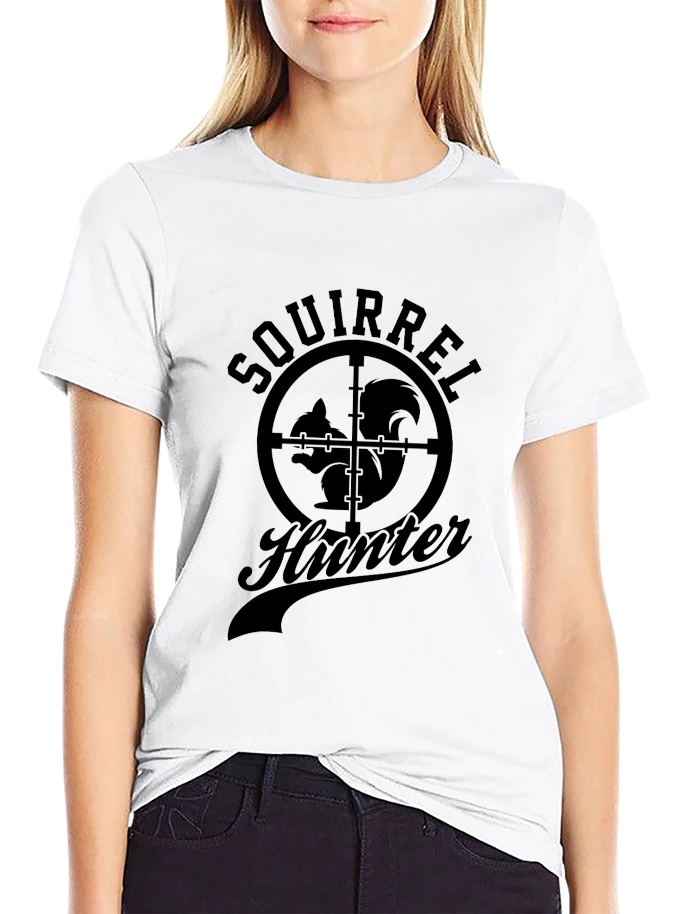 Squirrel Hunter Graphic Tee - Novelty T-Shirt