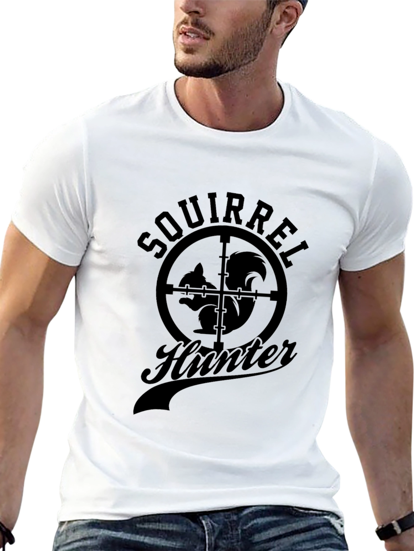Squirrel Hunter Graphic Tee - Novelty T-Shirt