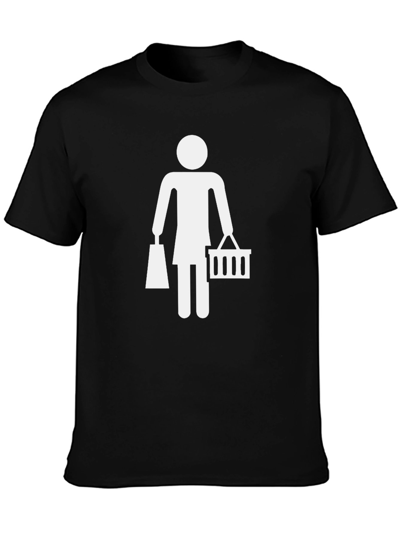 Woman Shopping Graphic Tee - Black