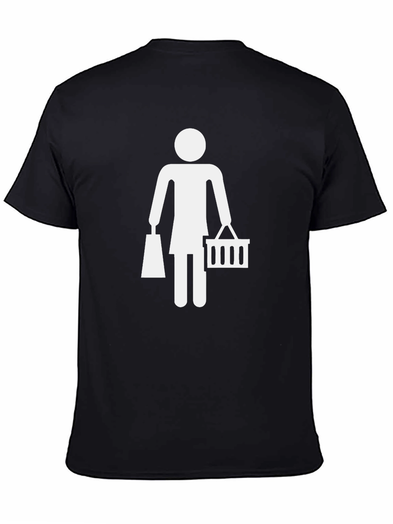 Woman Shopping Graphic Tee - Black