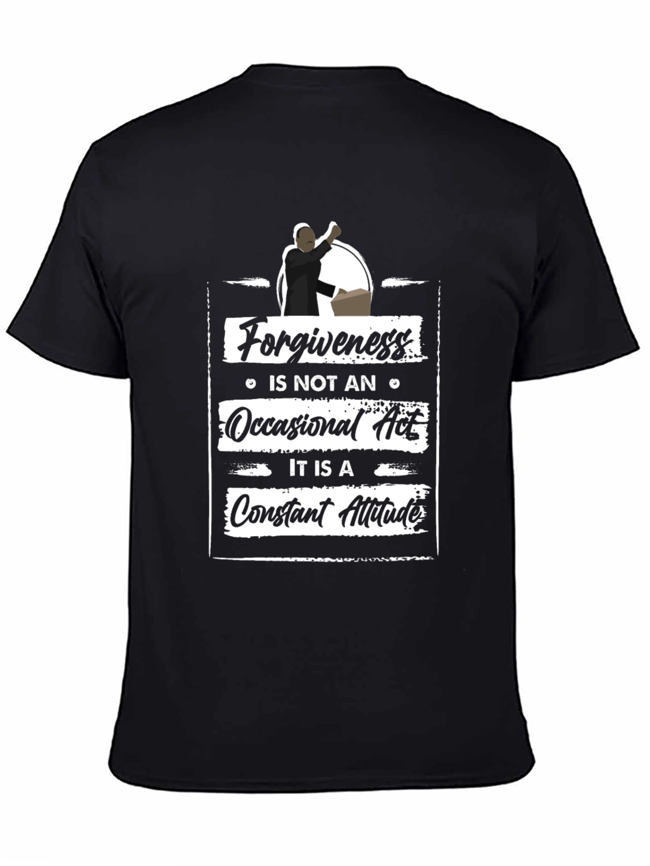 Forgiveness Quote Graphic Tee - Black Casual T-Shirt