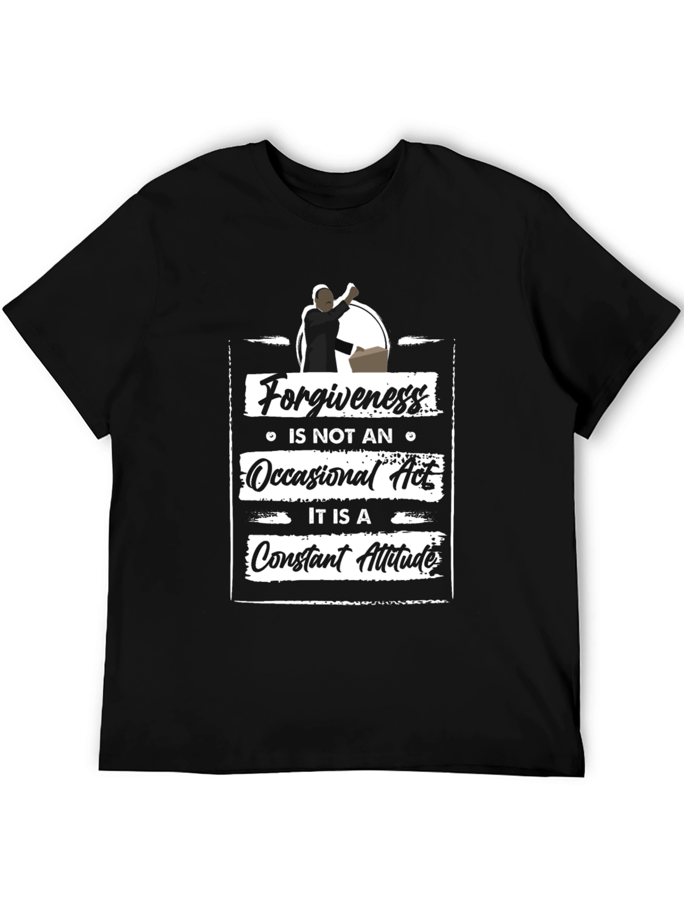 Forgiveness Quote Graphic Tee - Black Casual T-Shirt