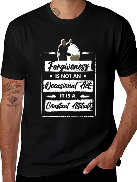 Forgiveness Quote Graphic Tee - Black Casual T-Shirt