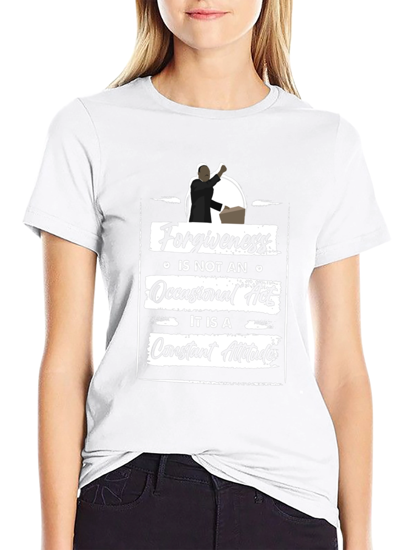 Forgiveness Quote Graphic Tee - Black Casual T-Shirt