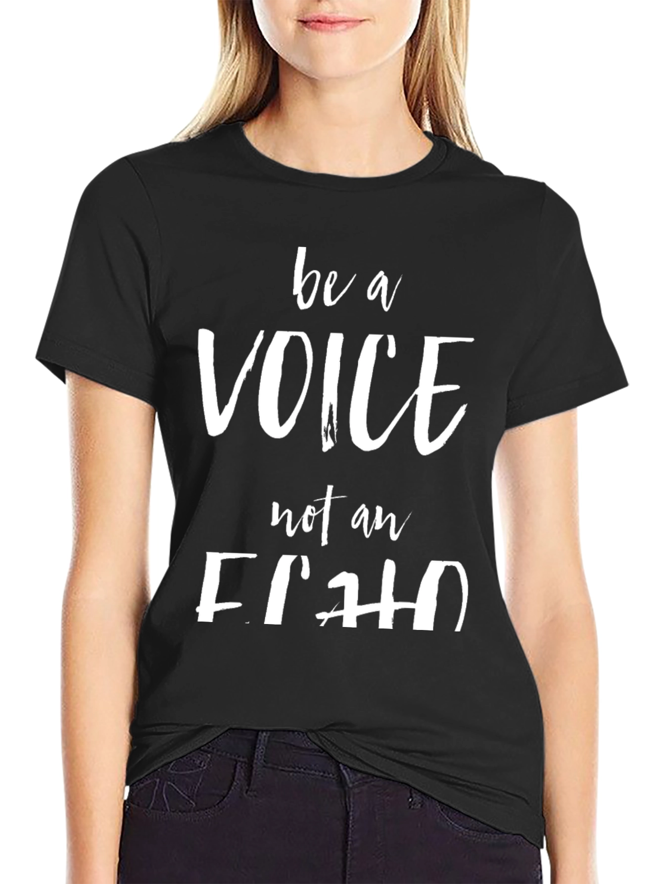 Be A Voice Tee - Black Graphic T-Shirt