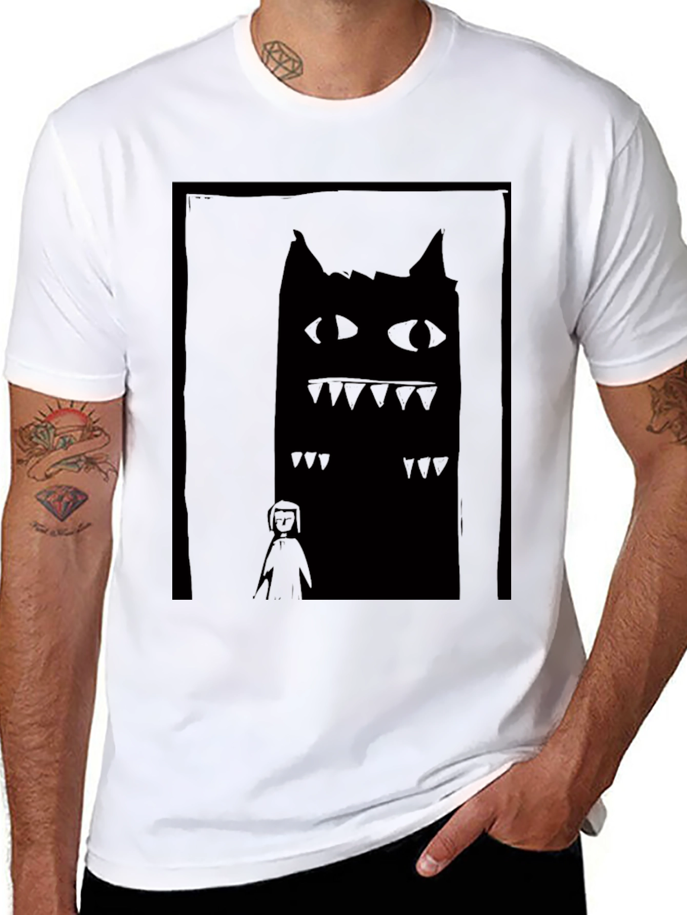 Monster Graphic Tee - Unisex Black T-Shirt