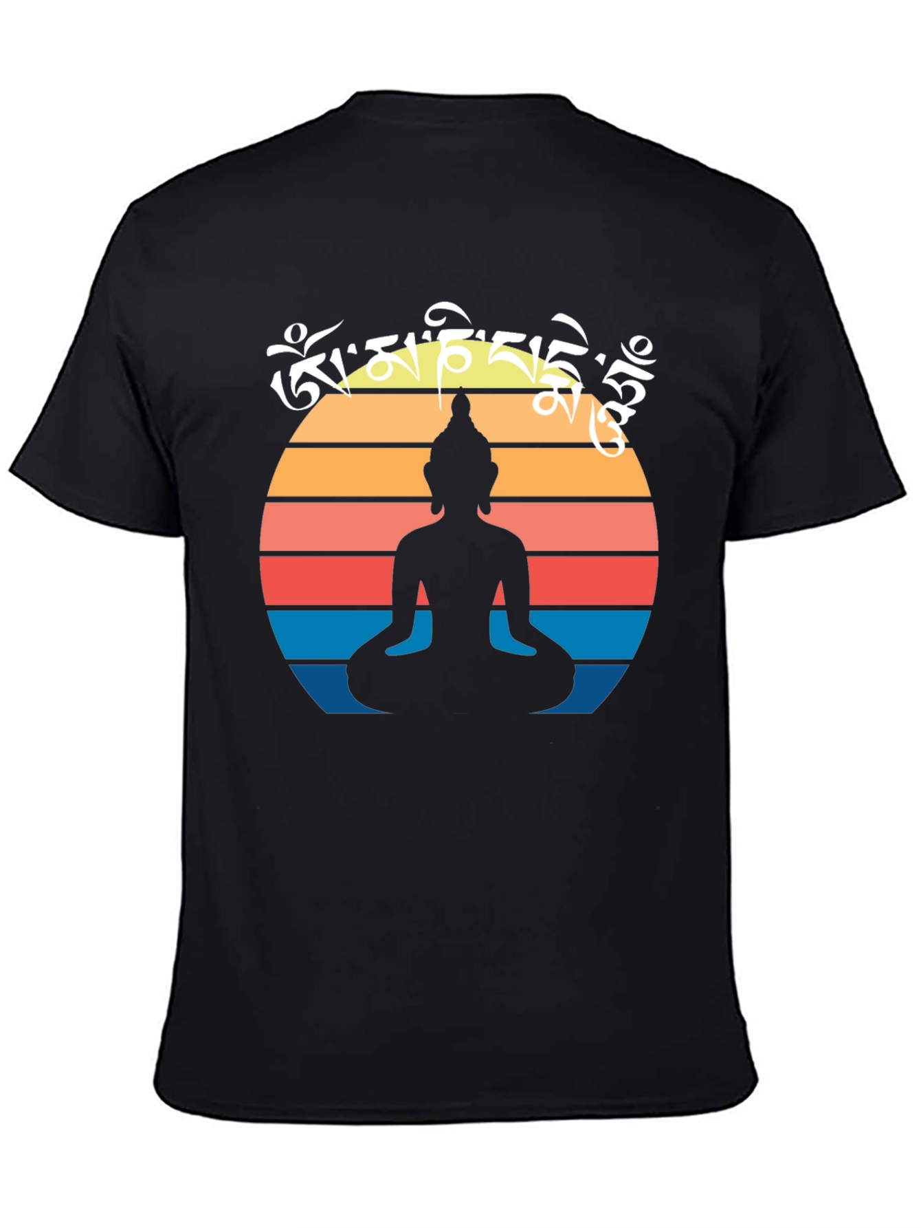 Zen Buddha Silhouette T-Shirt - Om Mani Padme Hum