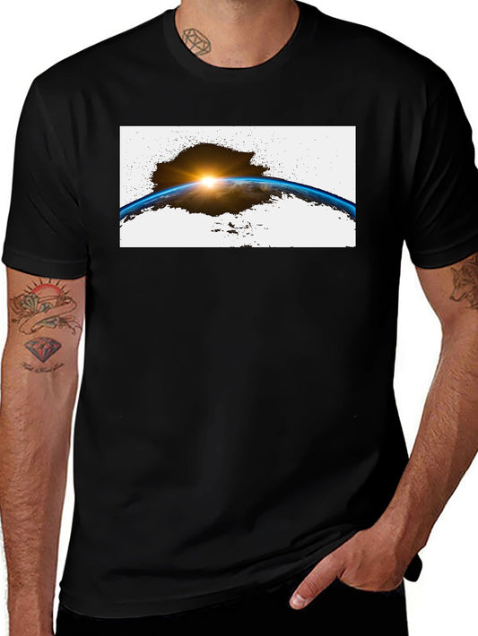 Earth Sunrise Graphic Black T-Shirt