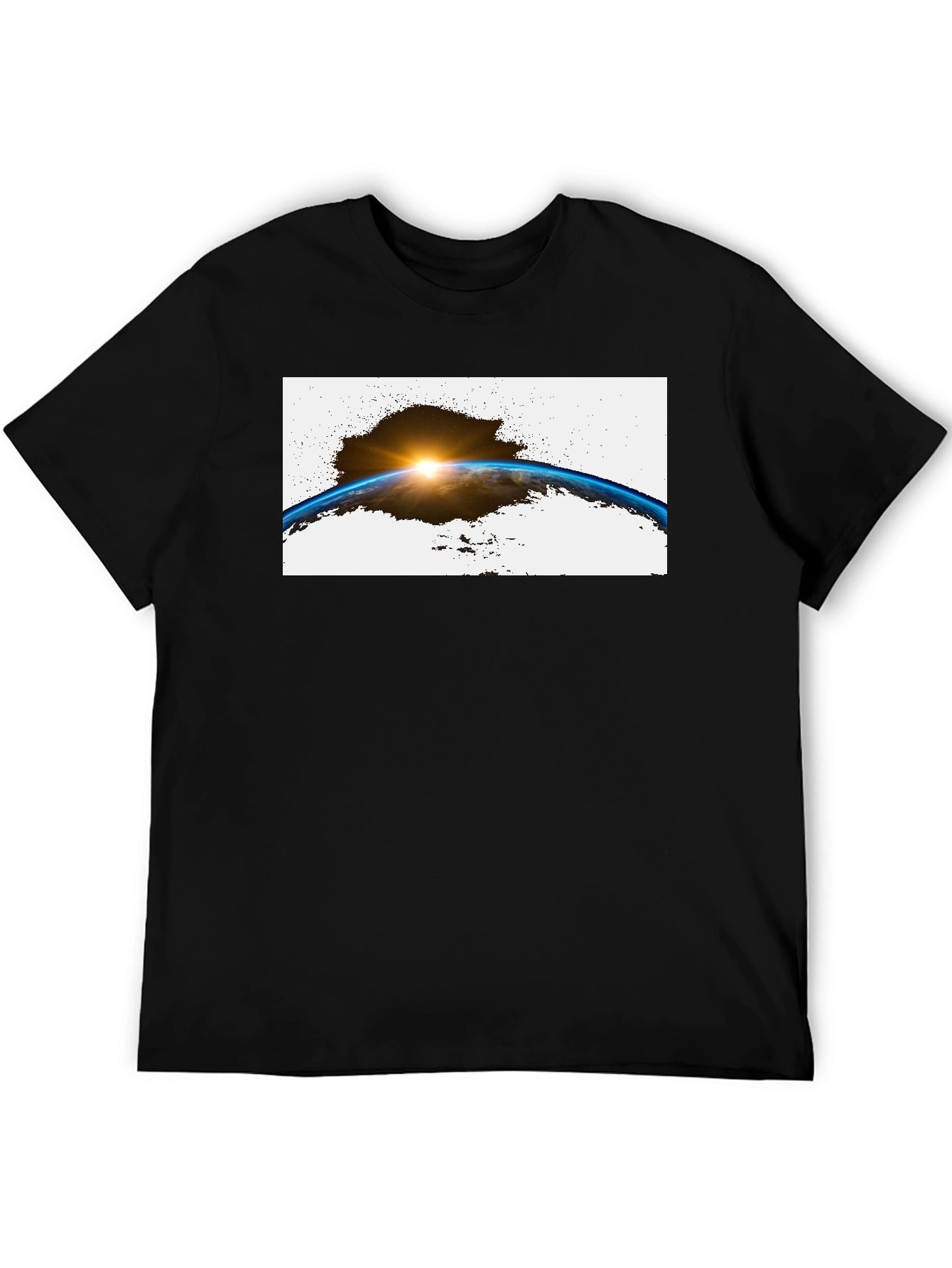 Earth Sunrise Graphic Black T-Shirt