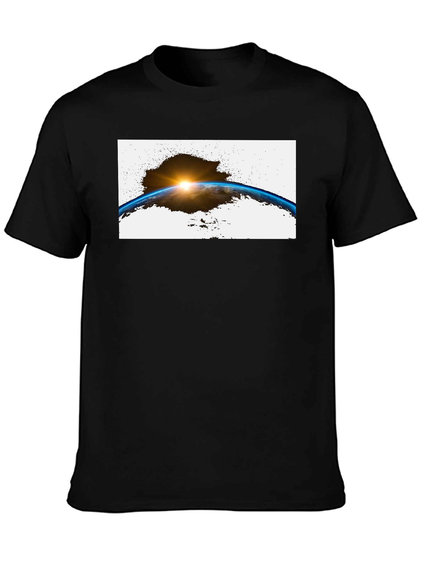 Earth Sunrise Graphic Black T-Shirt