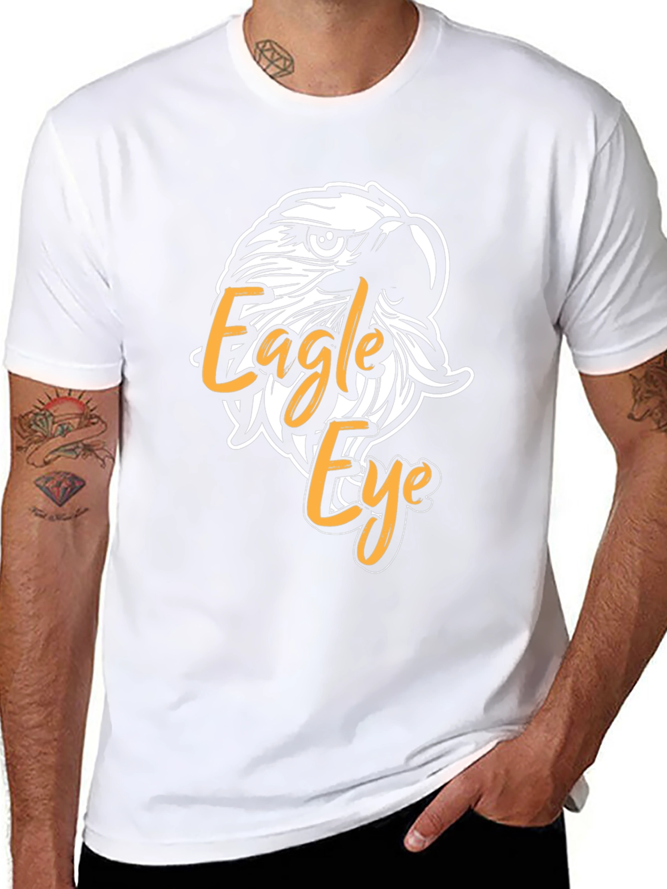 Eagle Eye Graphic Print Black T-Shirt