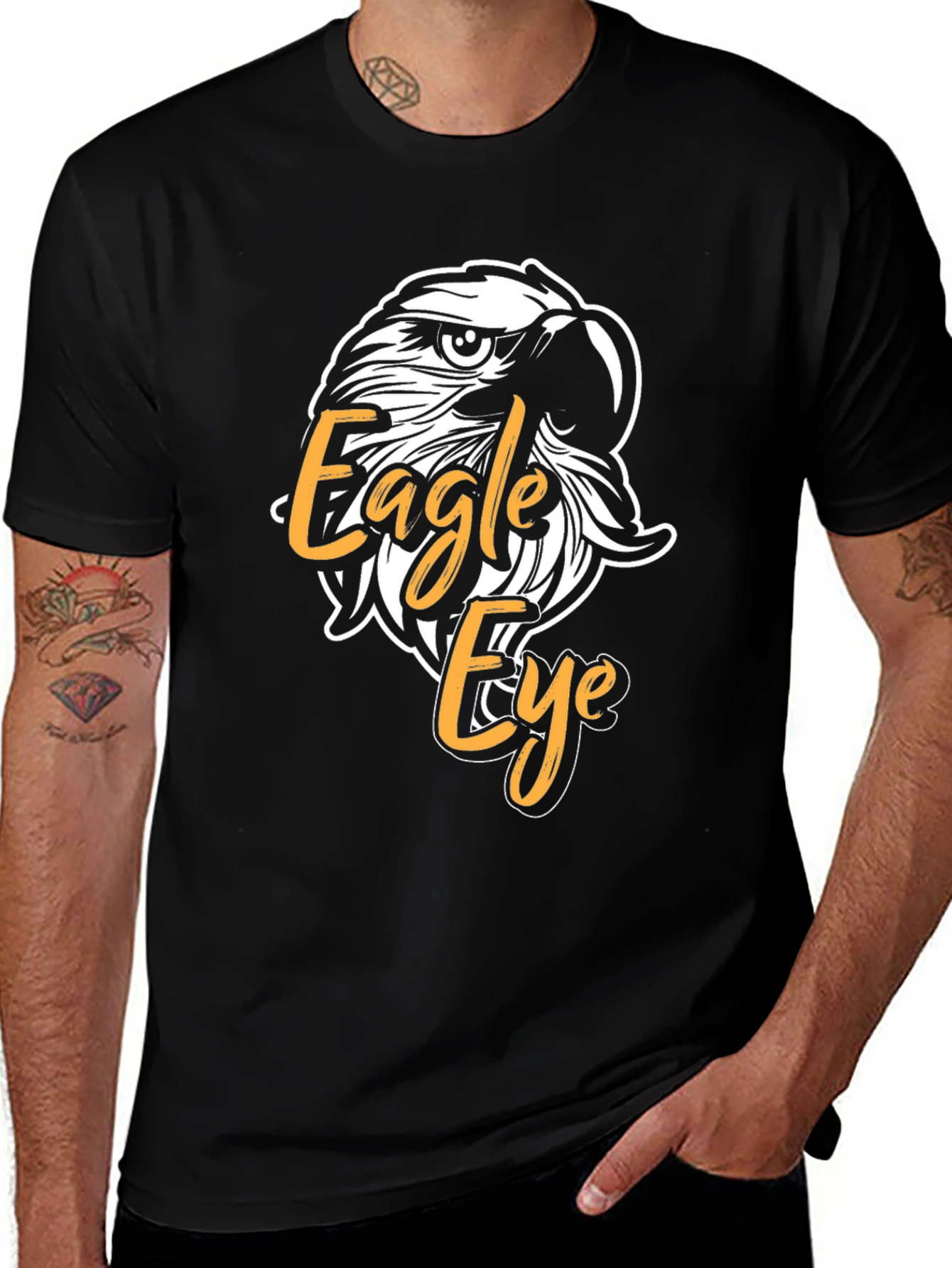 Eagle Eye Graphic Print Black T-Shirt