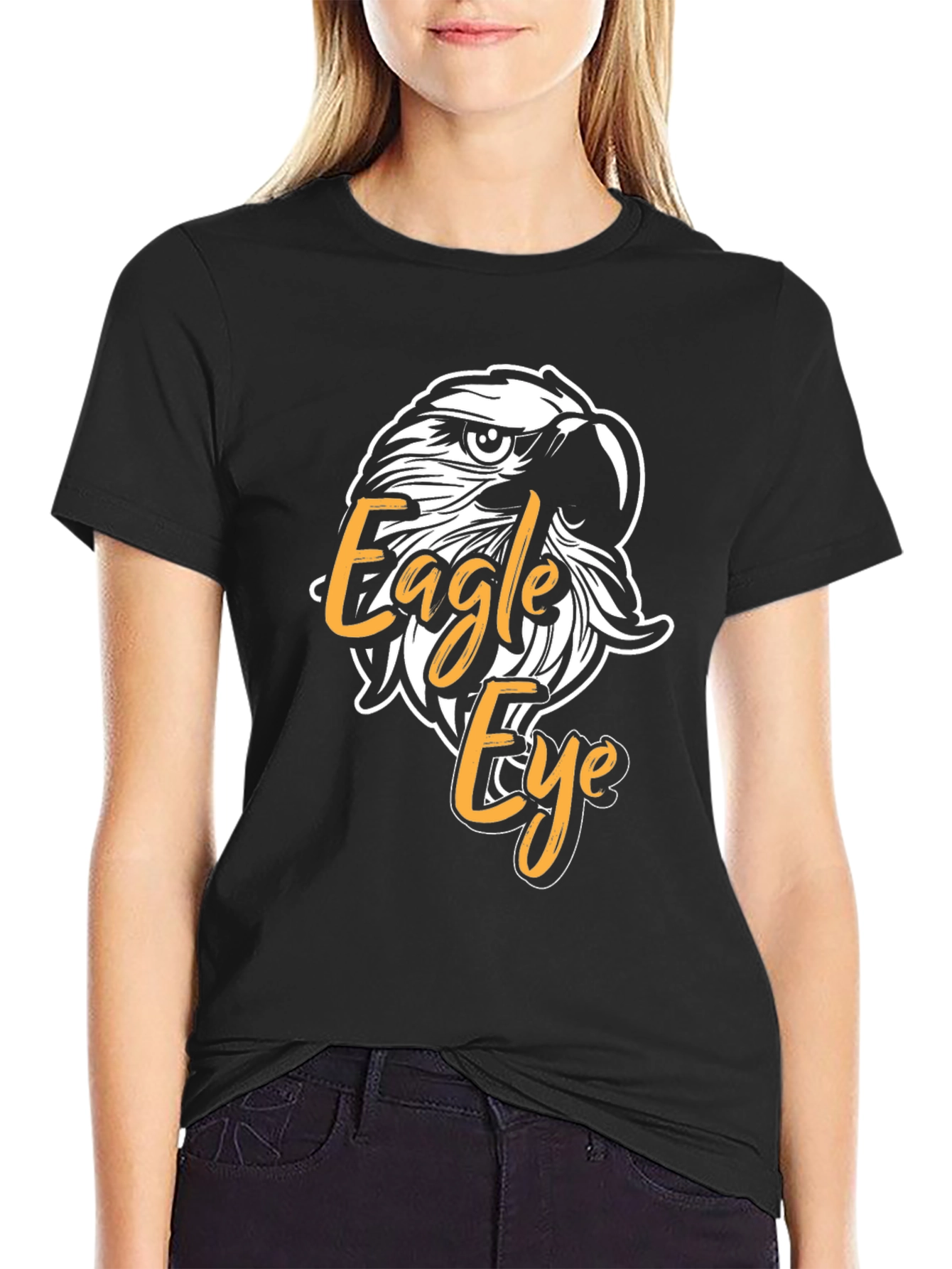 Eagle Eye Graphic Print Black T-Shirt