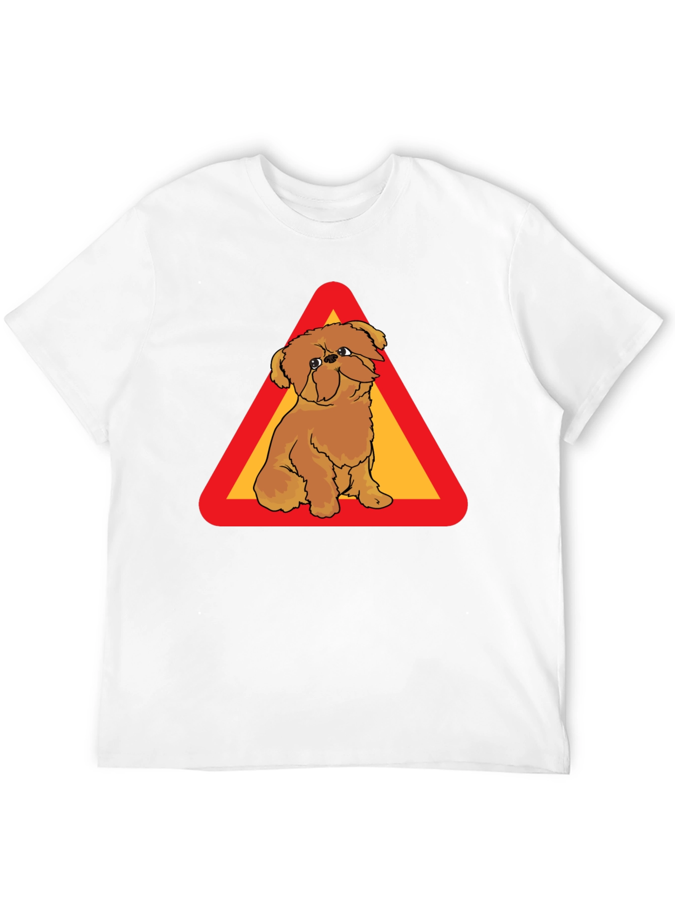 Dog on Warning Sign Graphic T-Shirt