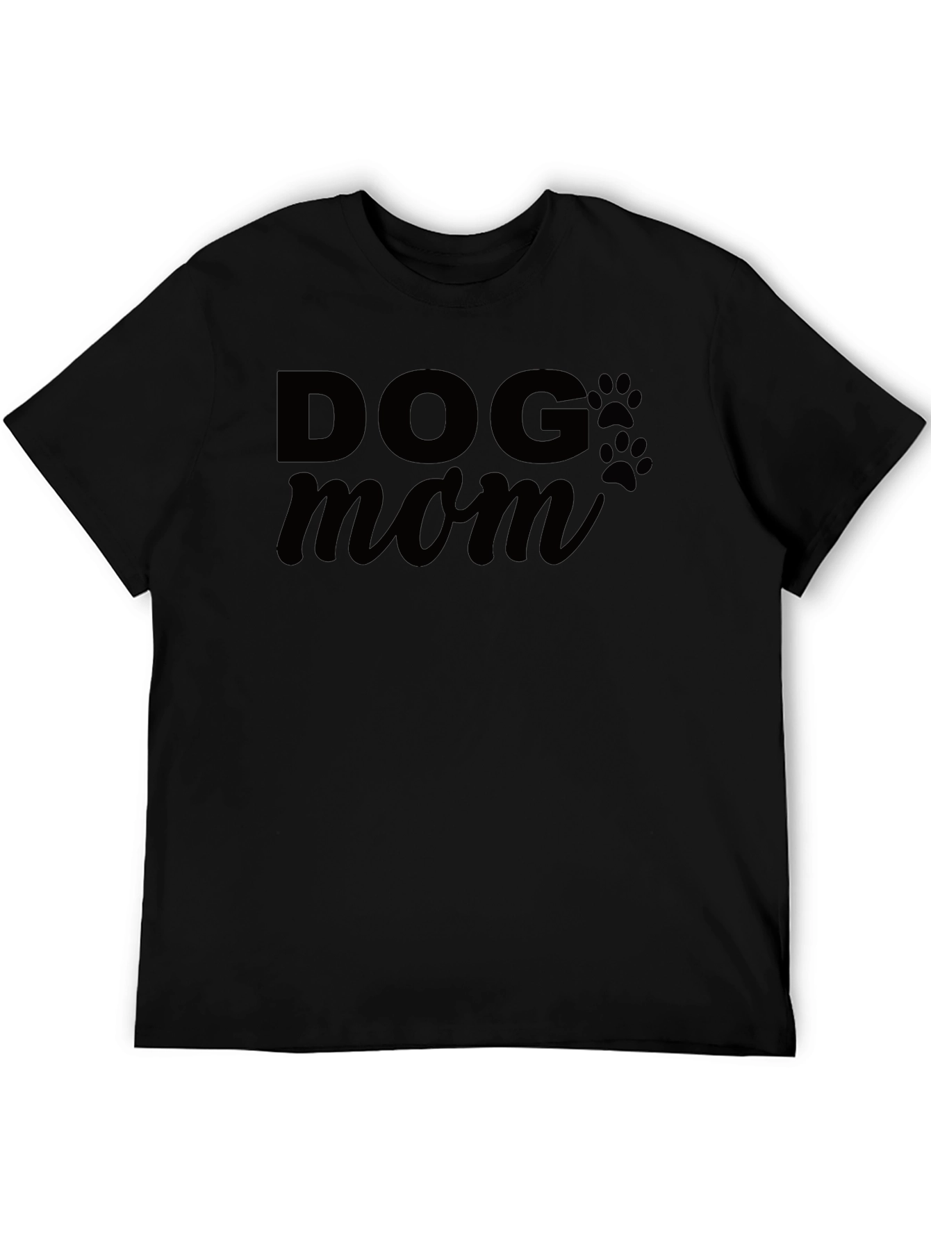 Dog Mom Graphic Tee - Black Casual T-Shirt