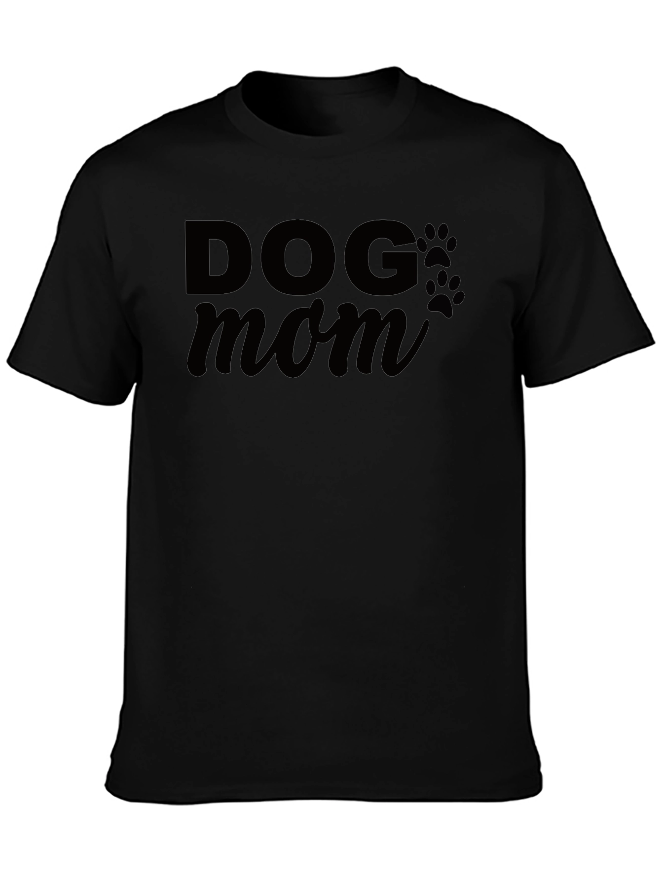 Dog Mom Graphic Tee - Black Casual T-Shirt