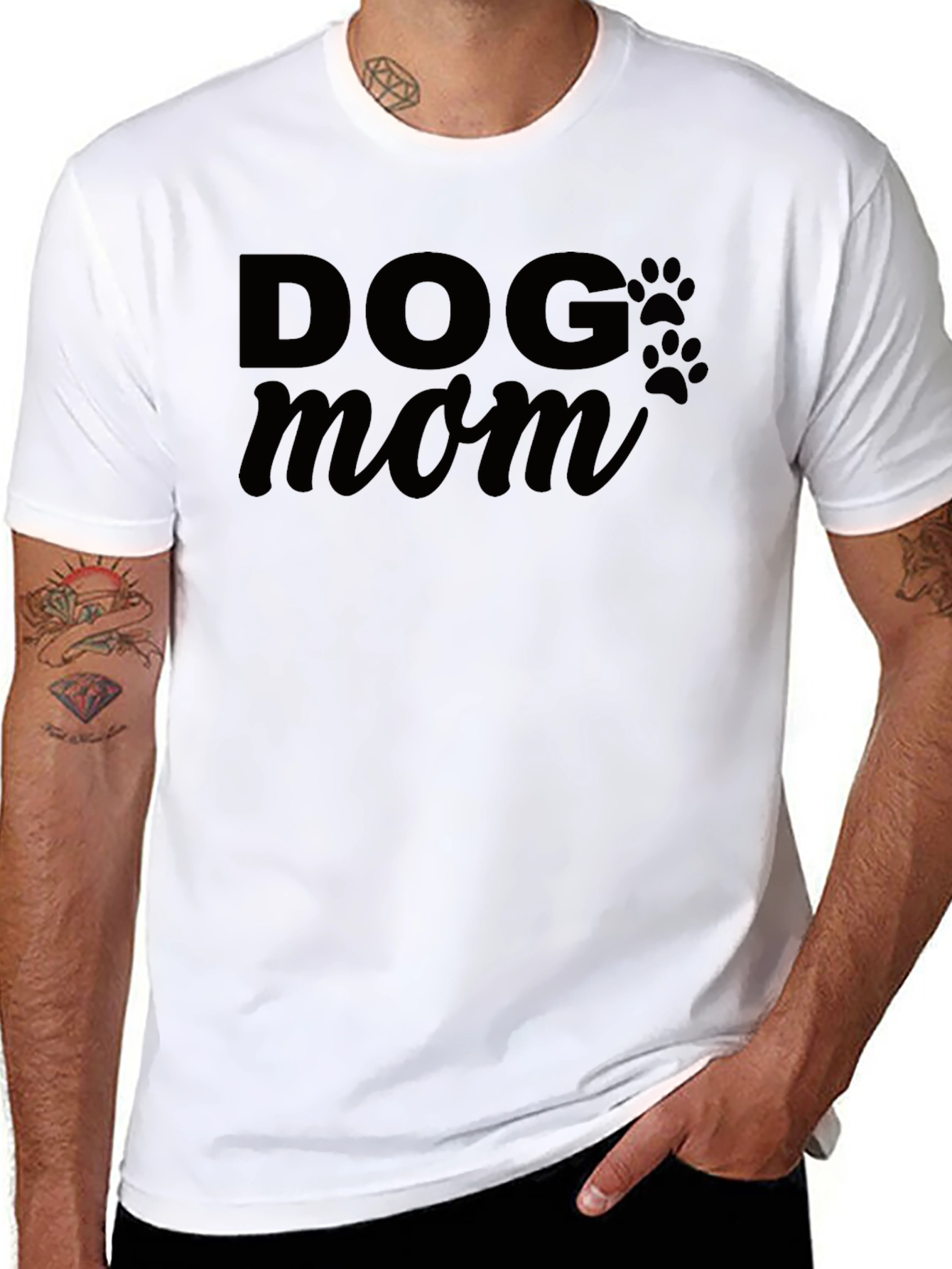 Dog Mom Graphic Tee - Black Casual T-Shirt