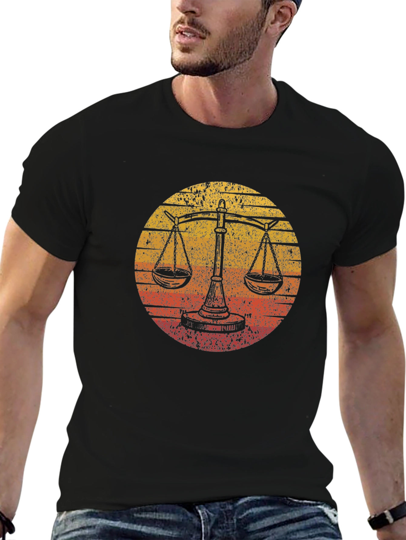 Scales of Justice Sunset Graphic Tee