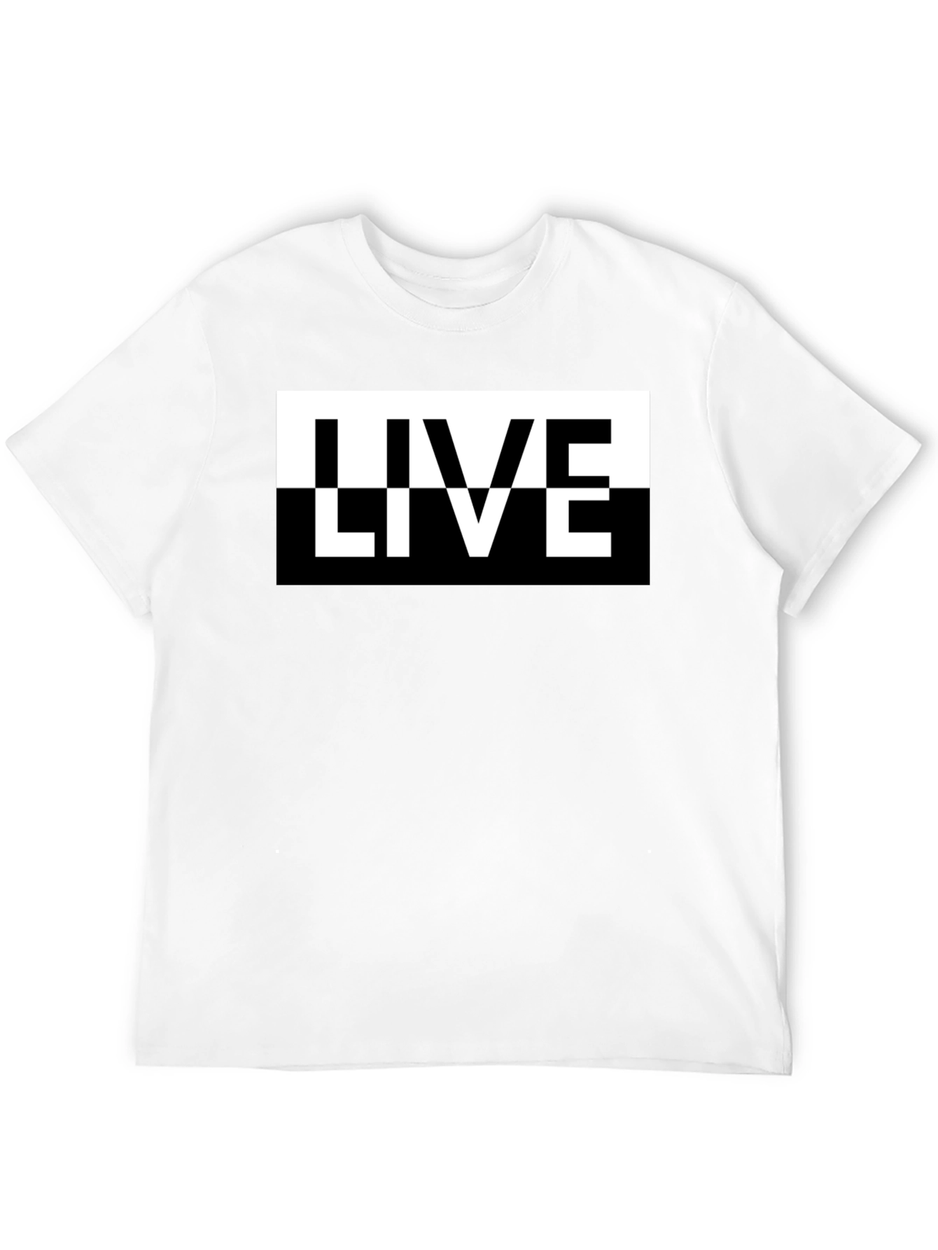 Live Graphic Print Mens Black T-Shirt