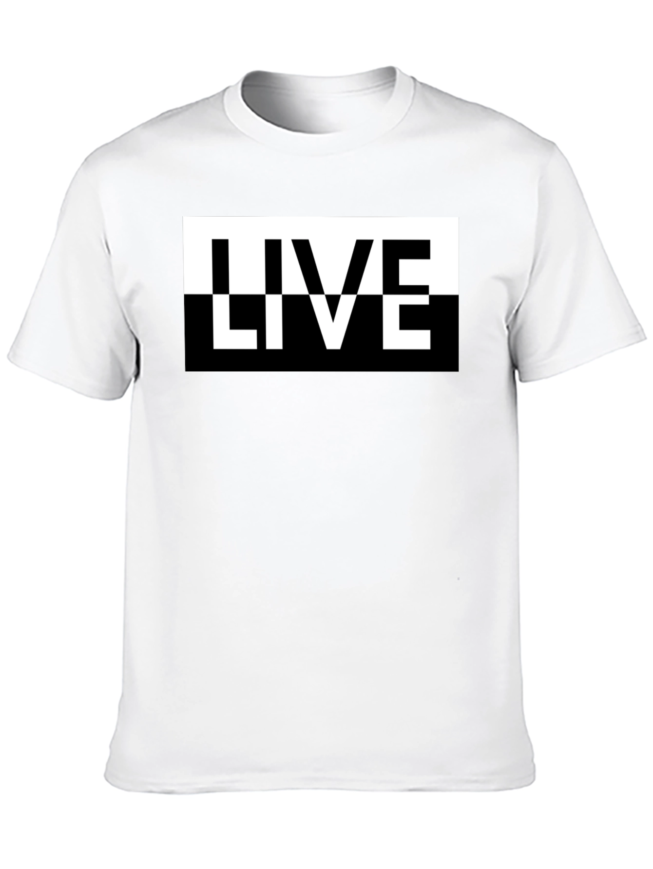 Live Graphic Print Mens Black T-Shirt