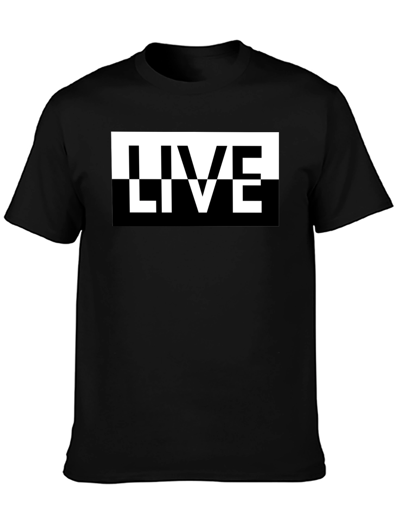 Live Graphic Print Mens Black T-Shirt
