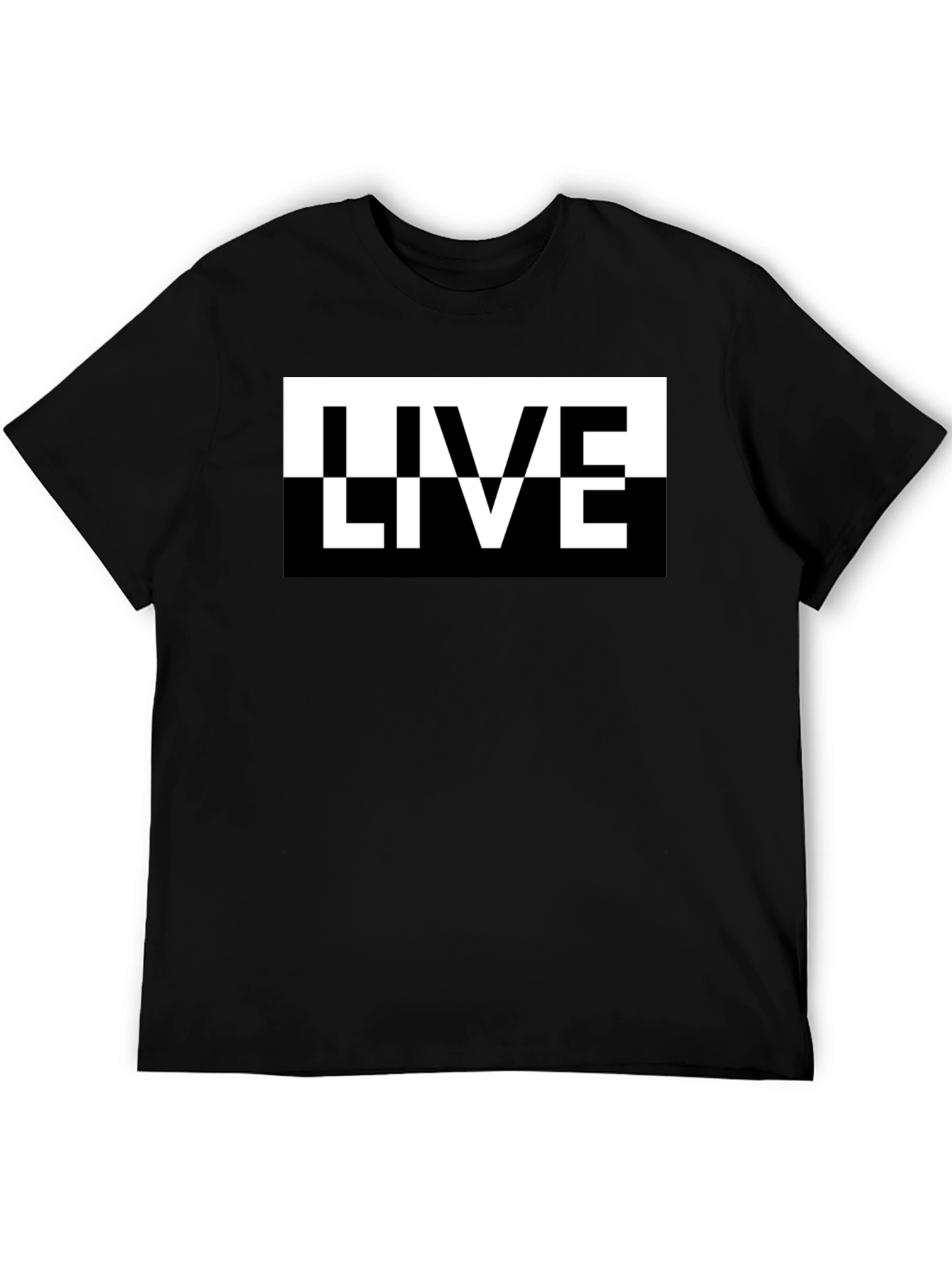 Live Graphic Print Mens Black T-Shirt