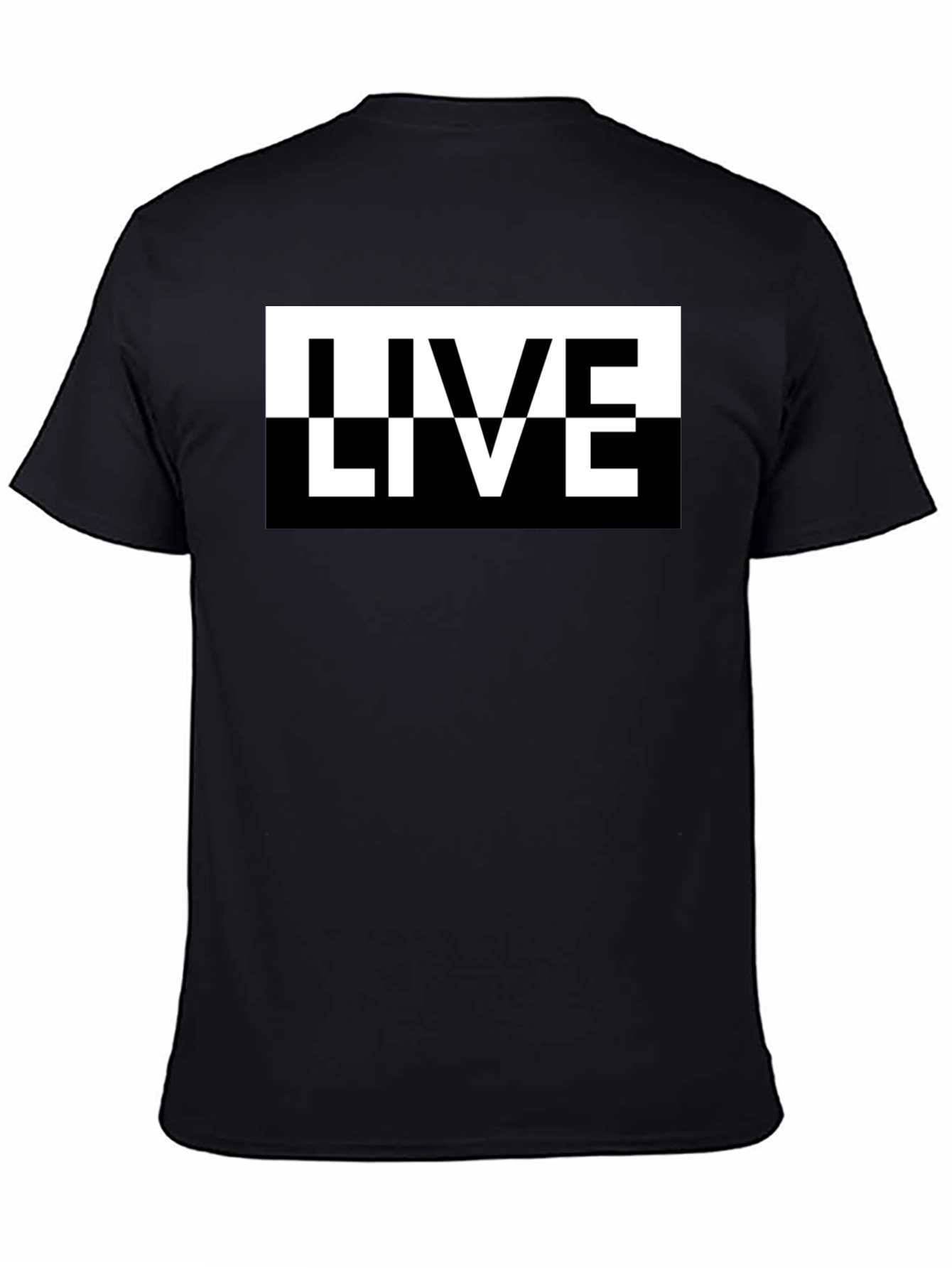 Live Graphic Print Mens Black T-Shirt