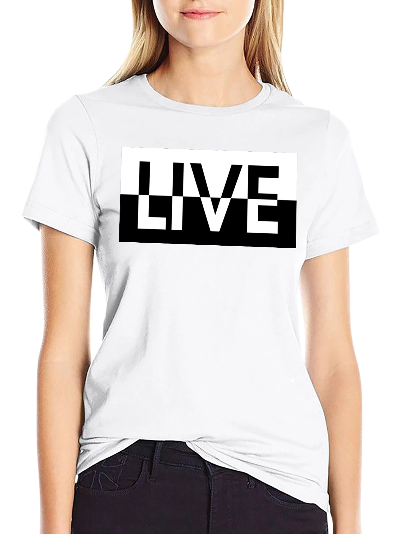 Live Graphic Print Mens Black T-Shirt