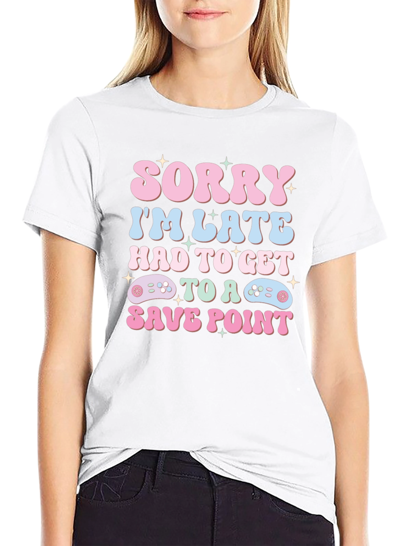 Sorry Im Late Save Point Gamer T-Shirt
