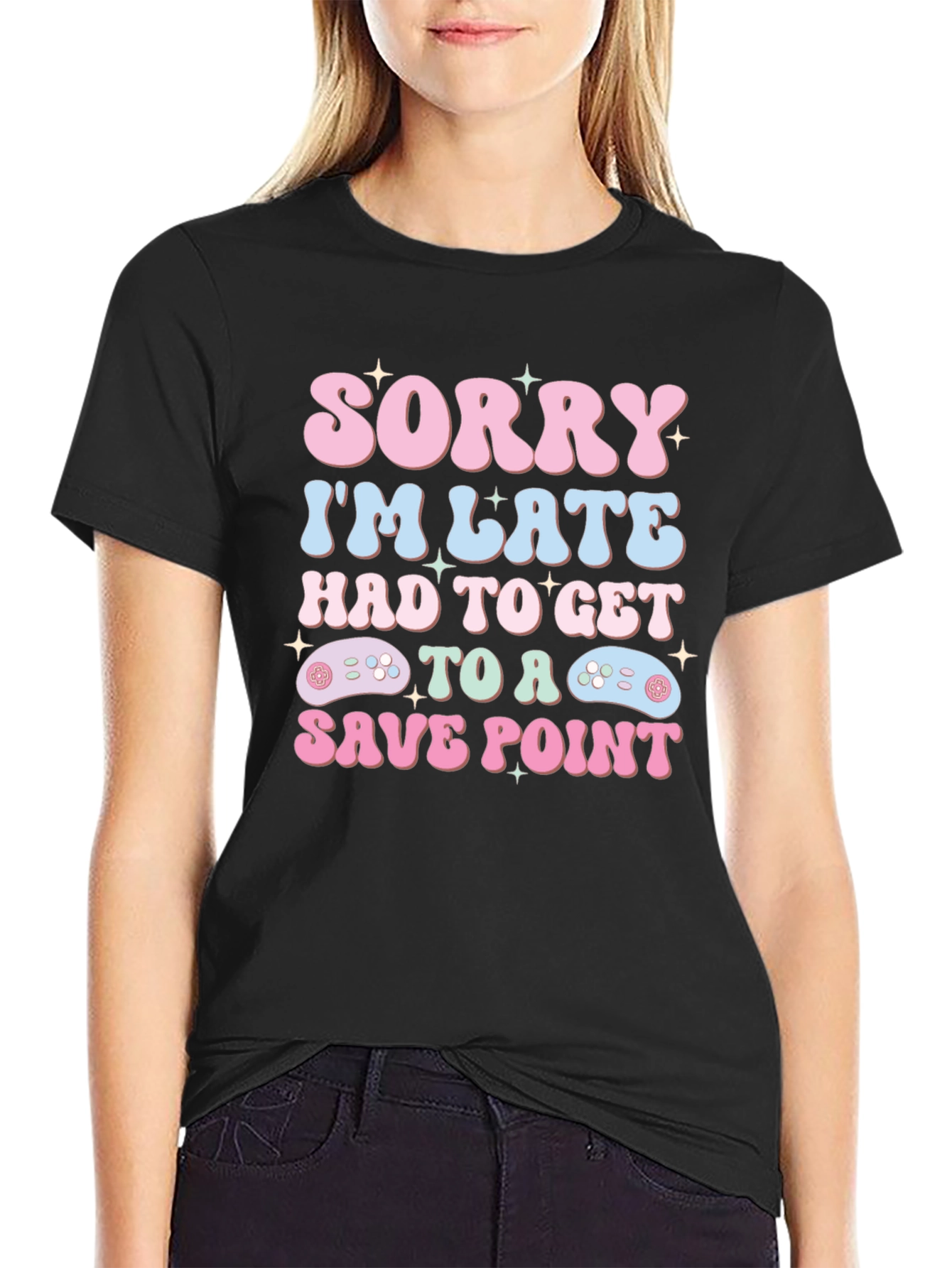 Sorry Im Late Save Point Gamer T-Shirt